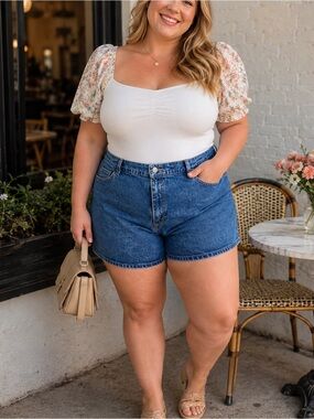 Vintage Riders by Lee High Rise Mom Jean Shorts Women’s 18 Blue Denim Y2K